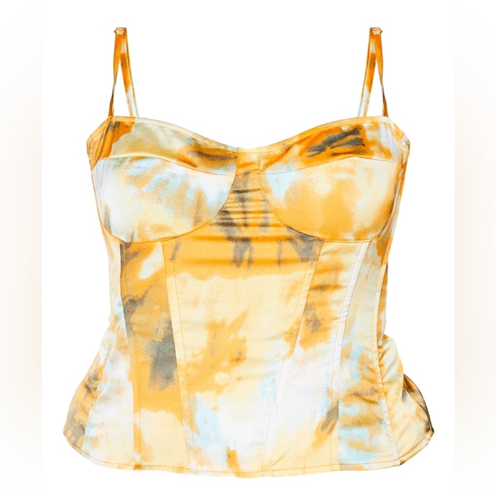 Orange Tie Dye Corset Top